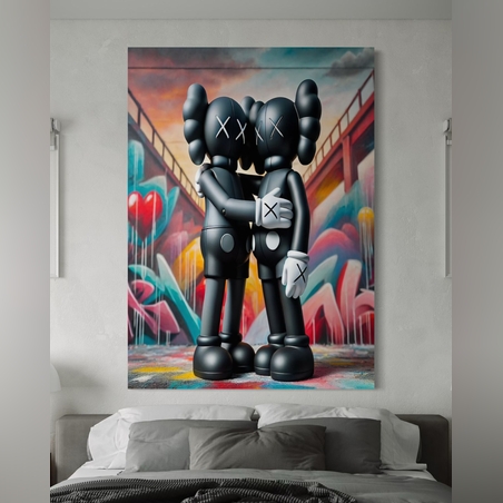 תמונה זכוכית זוג kaws