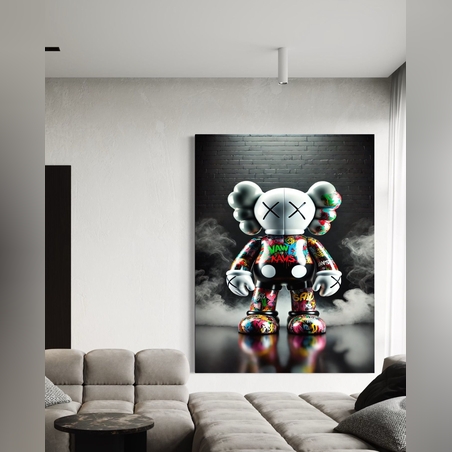 תמונה זכוכית kaws גרפיטי