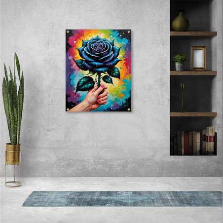 תמונה זכוכית ורד שחור