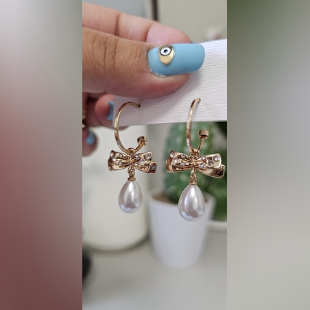 עגיל פפיון פנינה