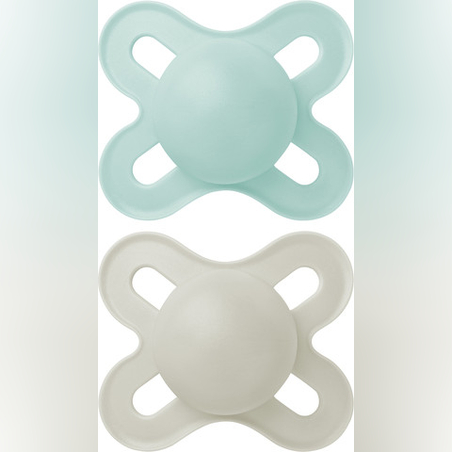 מאם מוצץ סיליקון 0-2 חודשים ירוק ואפור