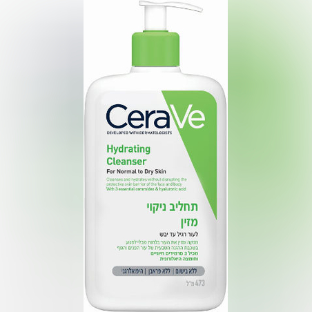 CERAVE - תחליב ג'ל לניקוי והזנת העור בלחות רגיל-יבש