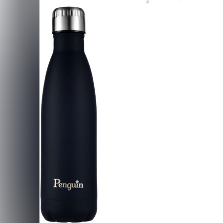 PENGUIN-בקבוק תרמי צבעוני מעוצב 500 מ''ל לשמירה על מים קרים או חמים שחור