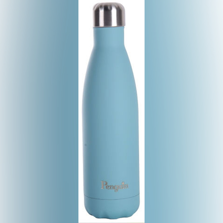 PENGUIN-בקבוק תרמי צבעוני מעוצב 500 מ''ל לשמירה על מים קרים או חמים - תכלת פסטל