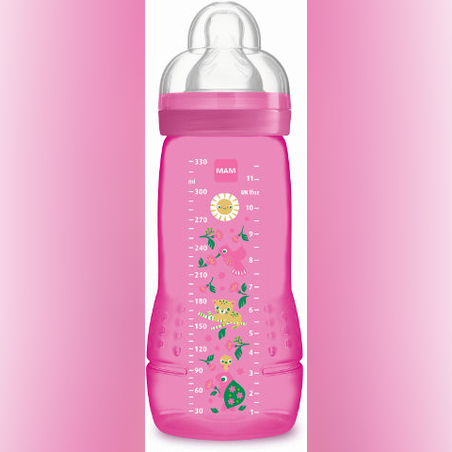 מאם בקבוק הזנה לתינוק 4+ ורוד