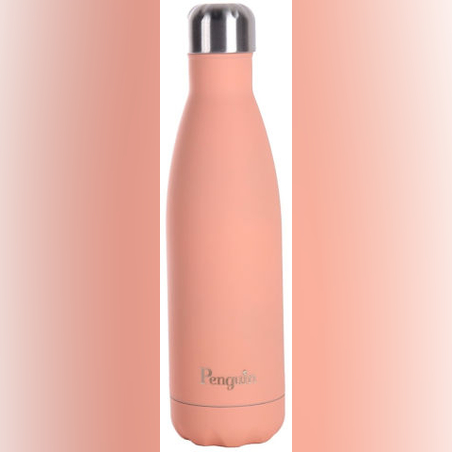 PENGUIN-בקבוק תרמי צבעוני מעוצב 500 מ''ל לשמירה על מים קרים או חמים - אפרסק