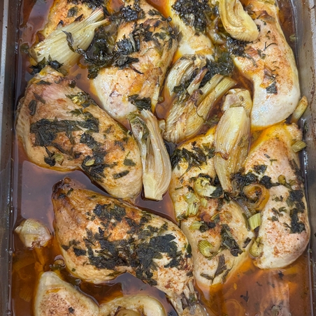 chicken legs with fennal