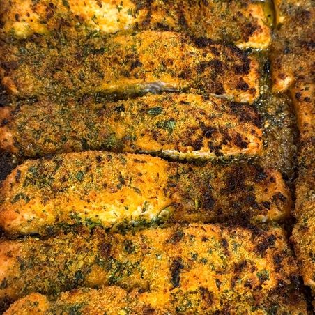 סלמון בקראסט פירורים ועשבים