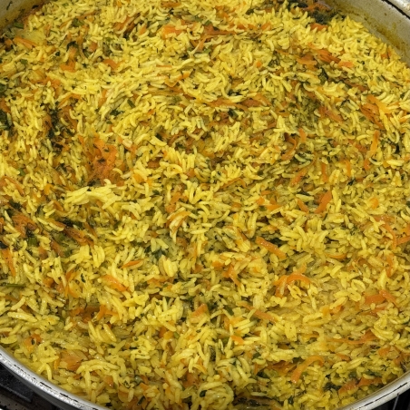 Yellow rice with carrots