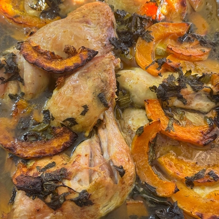 Roast chicken thighs