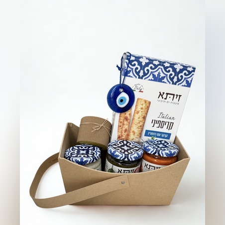 מארז יאסו - מארז שי לראש השנה עם ממרחי זיתא, נר דבש ותליון עין