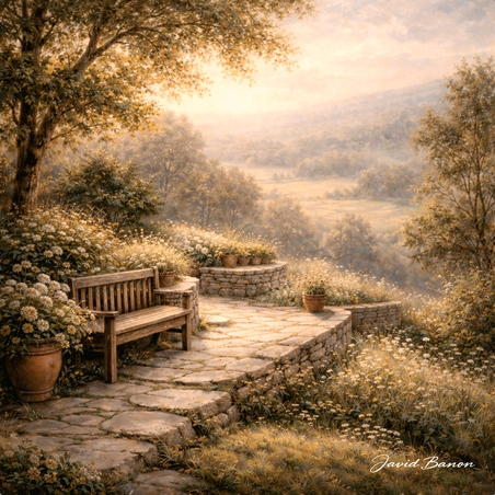 תמונה קנבס יחודי טרסה שלווה