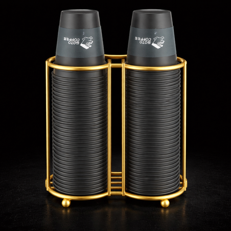 מתקן לכוסות נייר בעיצוב יוקרתי בגימור זהב מט