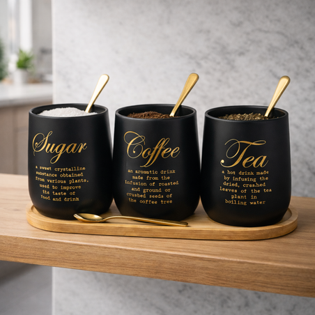 סט קפה סוכר תה יוקרתי למטבח