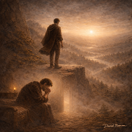 תמונה קנבס אומנותי התבוננות לאופק