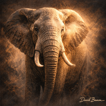 תמונת קנבס אומנותית דיוקן פיל אפריקאי