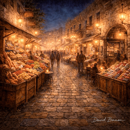 תמונת קנבס אומנותית שוק עתיק