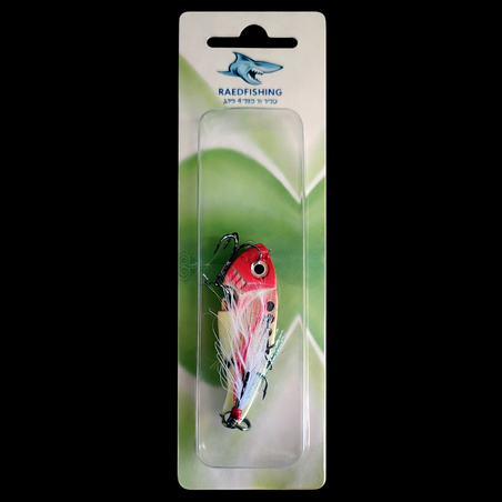 דמוי דיג מתכת ציקדה למים מתוקים אדום לבן