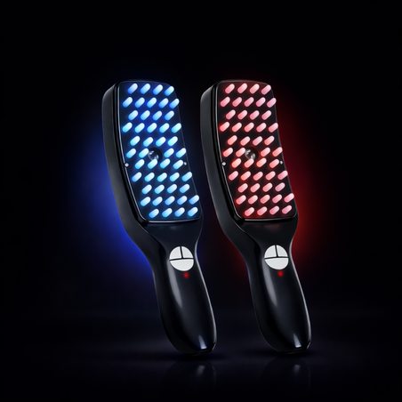 מסרק עיסוי לקרקפת נטען עם תאורת LED