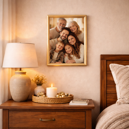 מסגרת תמונה זהב מעוצבת לקיר
