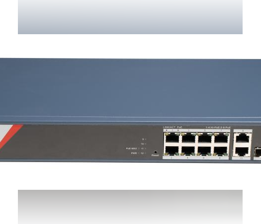 Hikvision DS-3E1512HP-SI – מתג סוויץ' POE חכם 8 פורטים Gigabit | Hi-PoE 90W לפורט | 130W | 2 אפלינק נחושת + 2 SFP אופטי | ארון 19