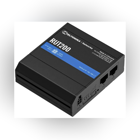 TELTONIKA RUT200 נתב תעשייתי 4G LTE עם Wi-Fi ו-2 יציאות Ethernet