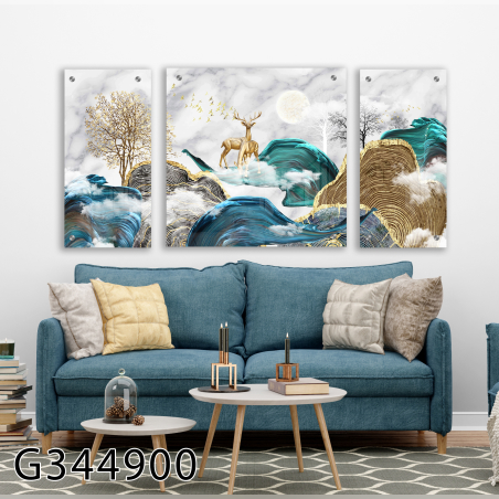 תמונה מחולקת לסלון מודפסת על זכוכית דגם G344900