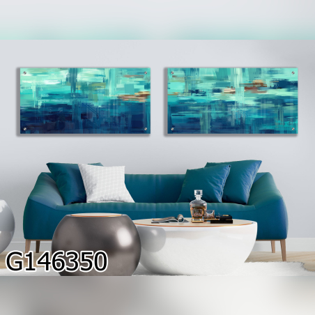 זוג תמונות זכוכית לרוחב לסלון דגם G146350