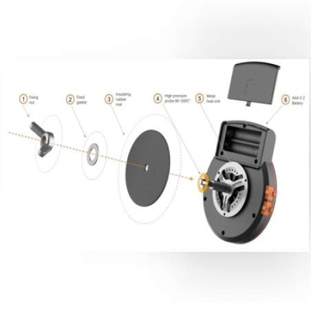 מד חום דיגיטלי קבוע למעשנות וגריל גז עם 2 פרובים