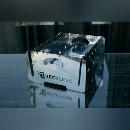 מנגל פחמים מנירוסטה ל 6 שיפודים נפתח עם תיק