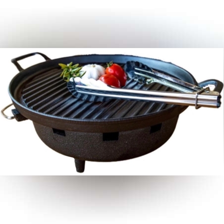 מעמד גחלים לבשר + פלנצ'ה מברזל יצוק