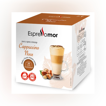 16 קפסולות דולצ'ה קפוצ'ינו  אגוזים