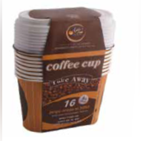 16 יח' כוסות קרטון 8OZ + מכסה