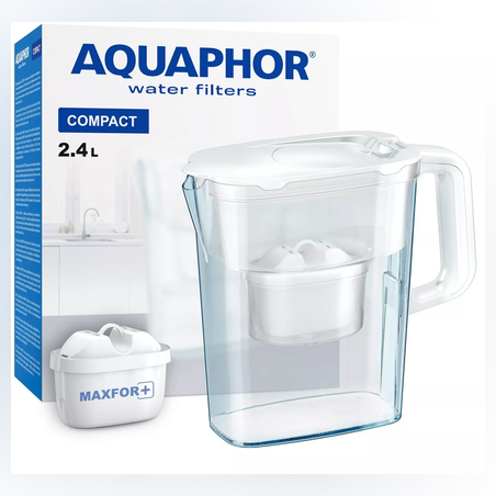 קנקן טיהור מים קומפקט 2.4 ליטר | AQUAPHOR Compact