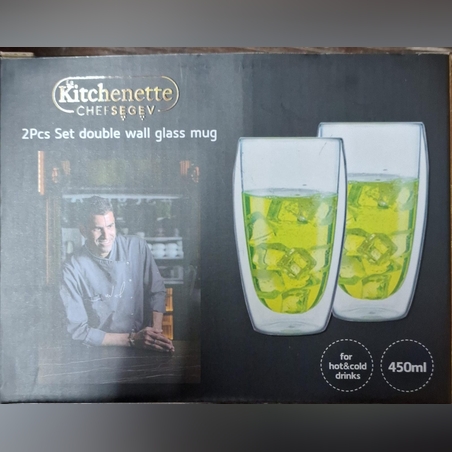 סט 2 כוסות זכוכית כפולה 450 מ