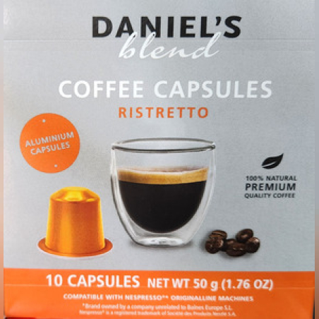 10 קפסולות מתאימות לנספרסו כתום RISTRETTO