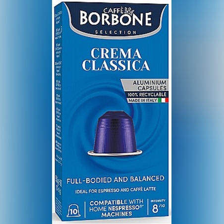 10 קפסולות למכונת נספרסו CREMA CLASSICA