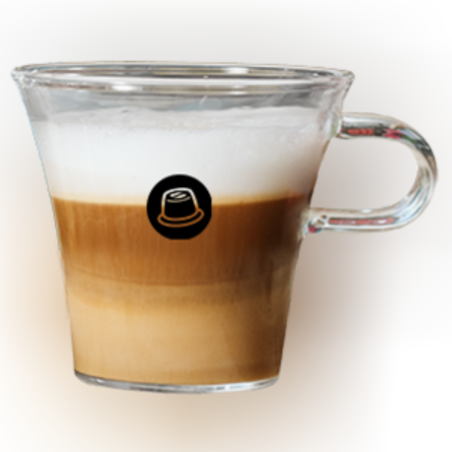 זוג כוסות קפוצ'ינו זכוכית 200 מ