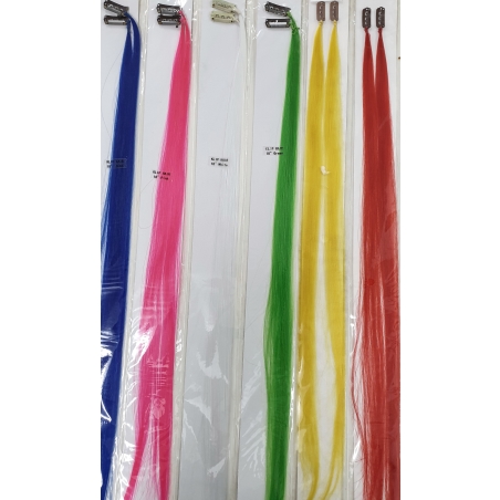Colorful synthetic hair stripes