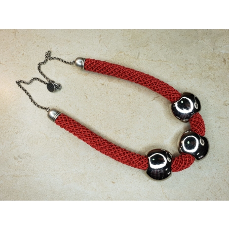 Red & Silver Necklace | Nirit