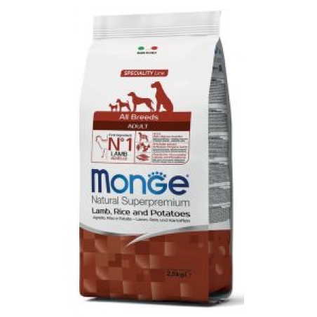 MONGE מונג' מזון יבש לכלב בוגר בטעם כבש אורז ותפו