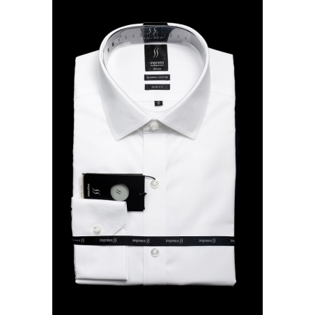 חולצה לבנה אימפרס 5100 גזרה רגילה עם כיס צווארון אמריקאי