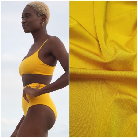 לייקרה בגד ים צהוב עמוק מבריק  דגם Sumatra sunny 