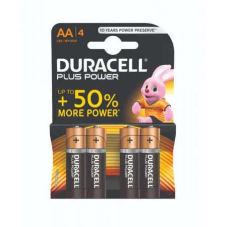סוללות AA לא נטענות Duracell Plus +100% extra life דגם LR6/MN1500