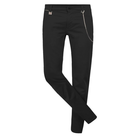 מכנסיים Skinny Cotton/Stretch- שחור שרשרת