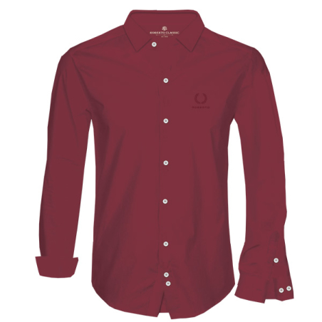 חולצת כפתורים כותנה אוקספורד - אדום