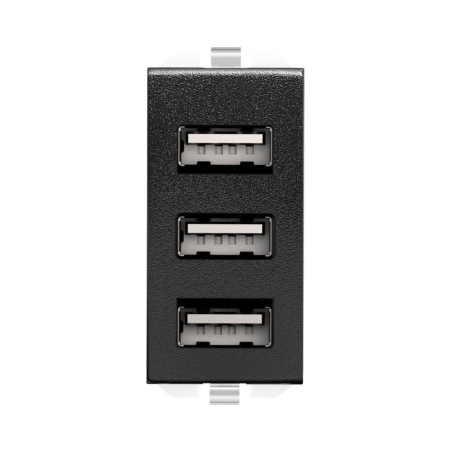מטען 3 יציאות 5V 3.1A USB שחור מט