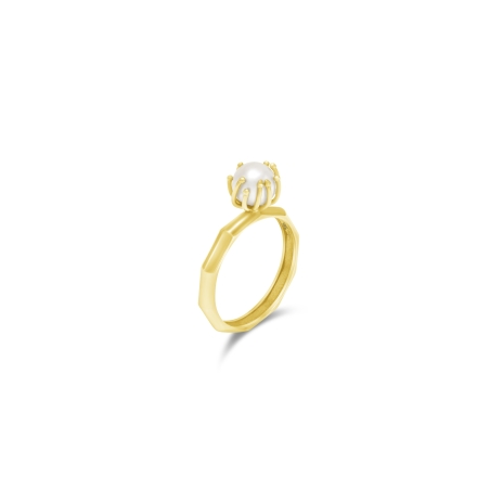 Pnina | טבעת זהב משובצת בפנינה