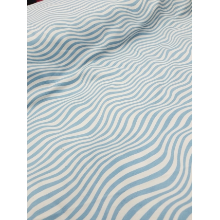 פרנץ טרי דפוס גלים גווני כחול לבן