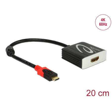 מתאם USB-C זכר לחיבור מסך HDMI 4K 60 Hz